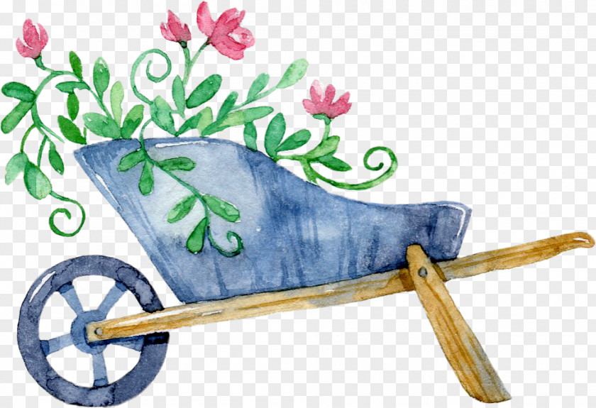 Jardin Baroque En Hiver Wheelbarrow Gardening Cart PNG