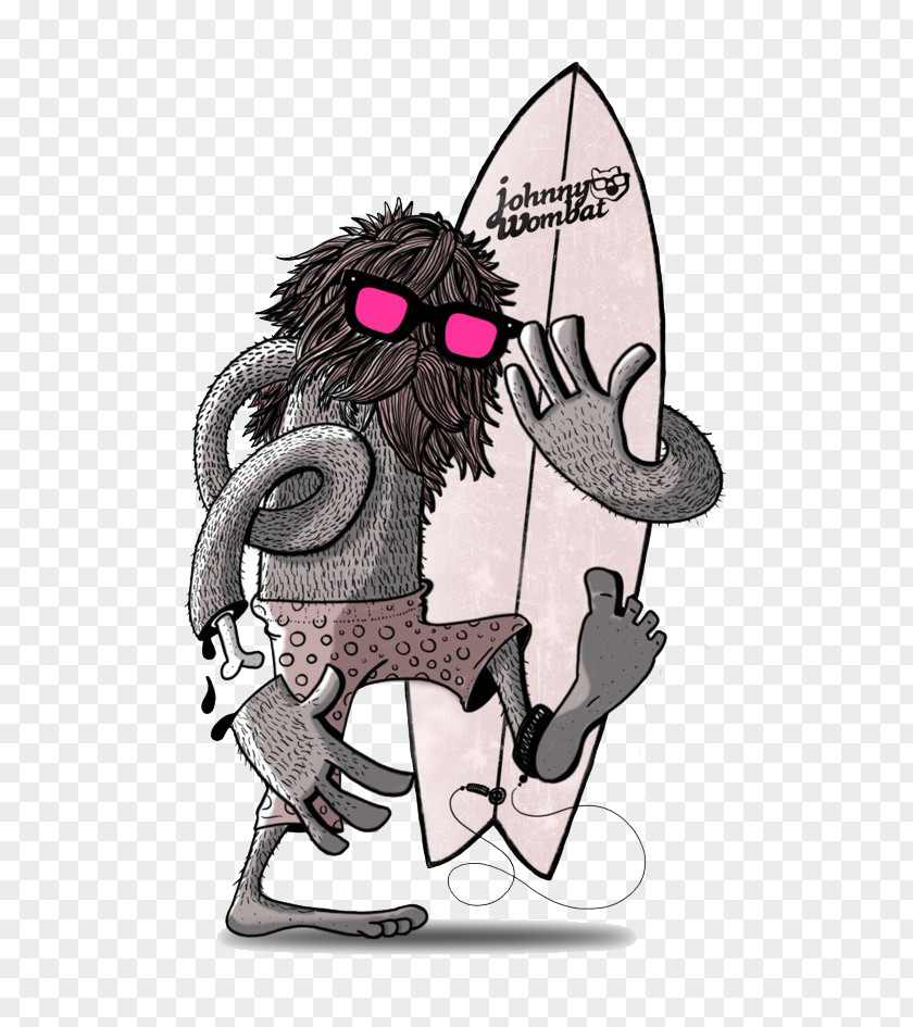 Skateboard Strange Hairy Cartoon Illustration PNG