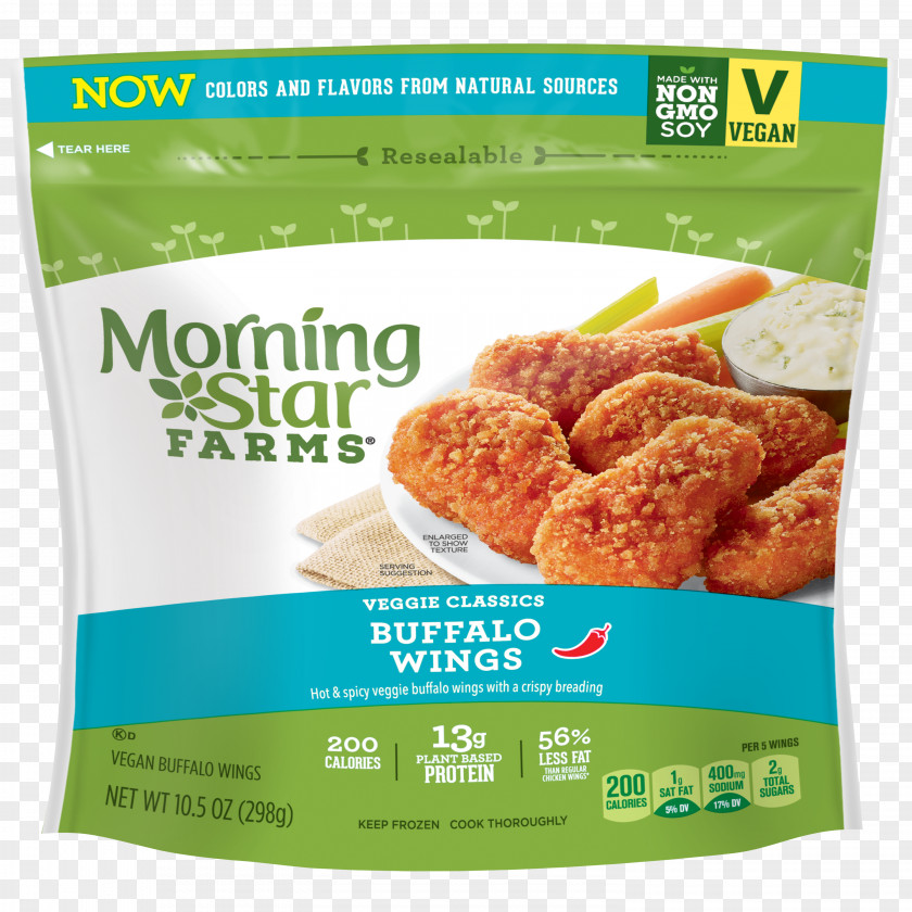 Buffalo Wings Veggie Burger Morningstar Farms Chik'n Nuggets Chicken Nugget Hamburger Wing PNG