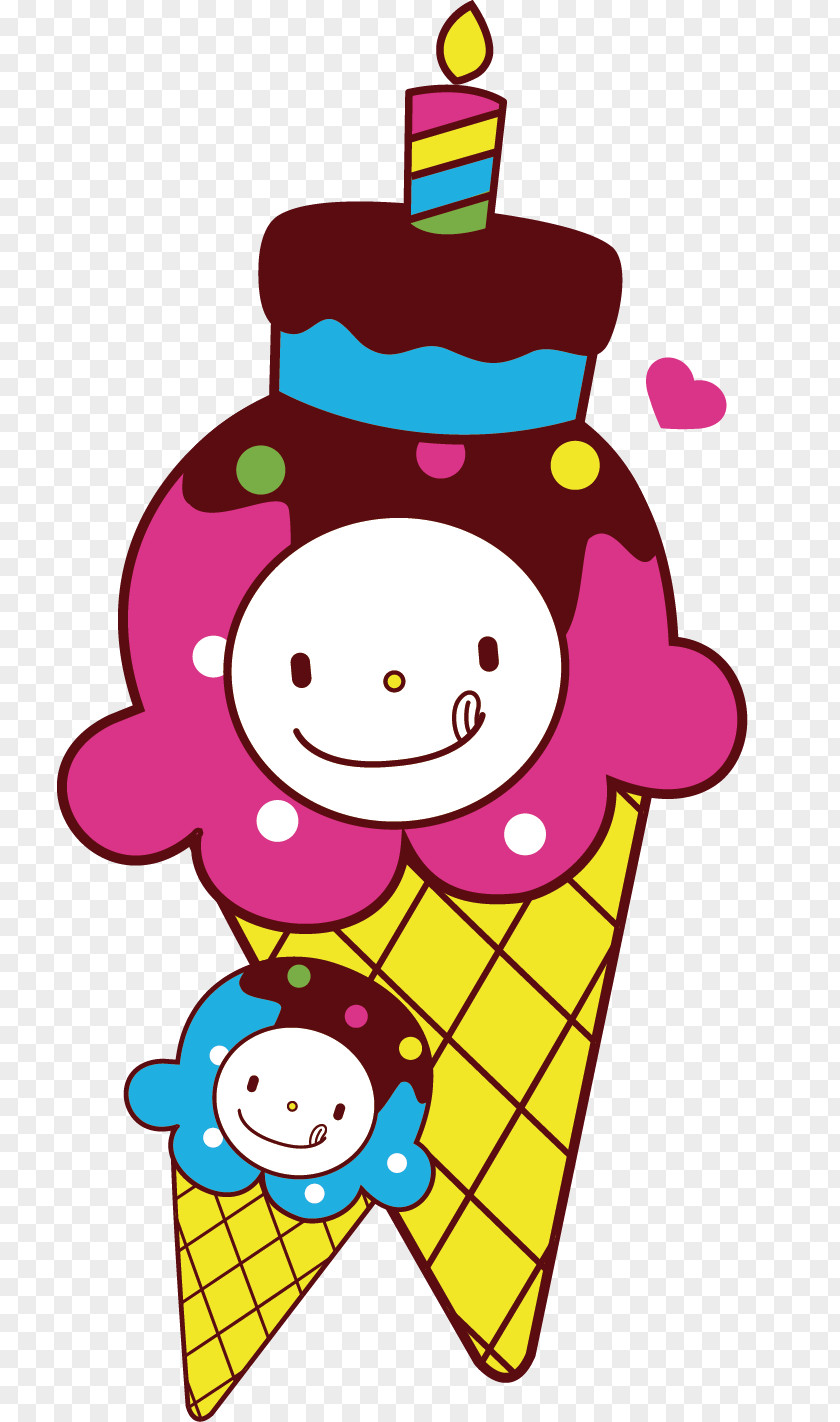 Ice Cream Cone Sundae Illustration PNG