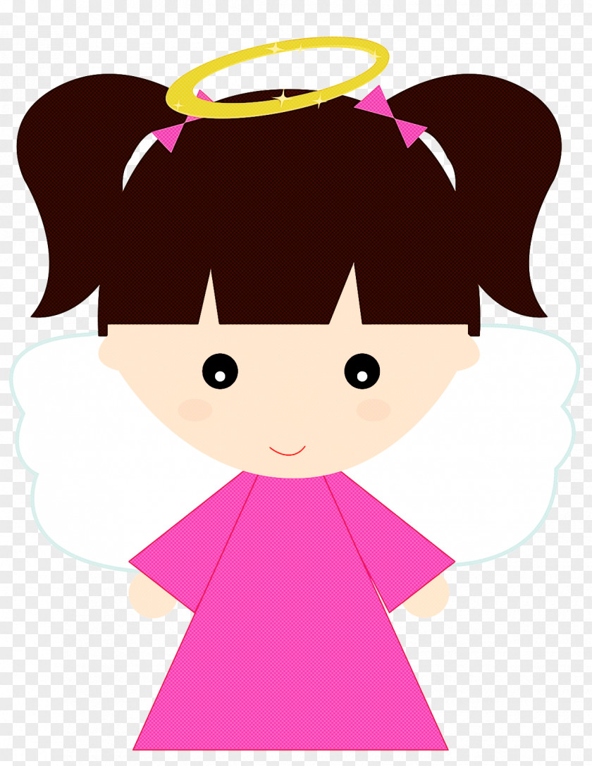 Smile Child Cartoon Pink Cheek Brown Hair PNG