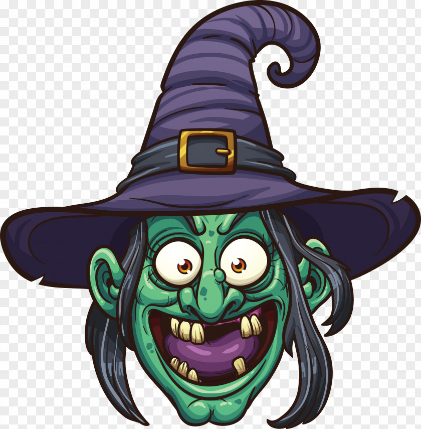 Witch Face Pic Witchcraft Cartoon Drawing Illustration PNG