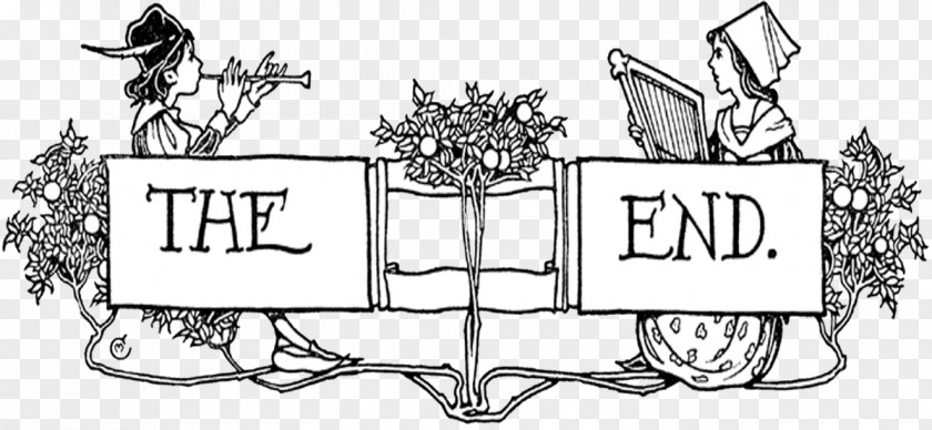 End Digital Stamp Line Art Clip PNG