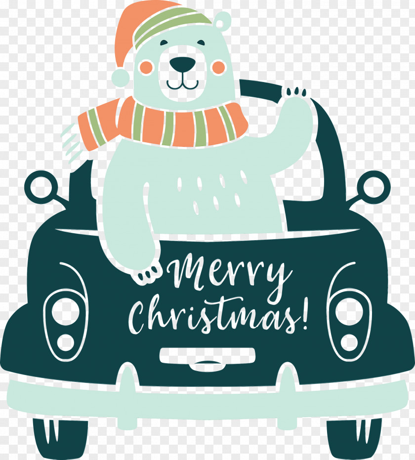 Cartoon Vehicle Turquoise Bear Car PNG