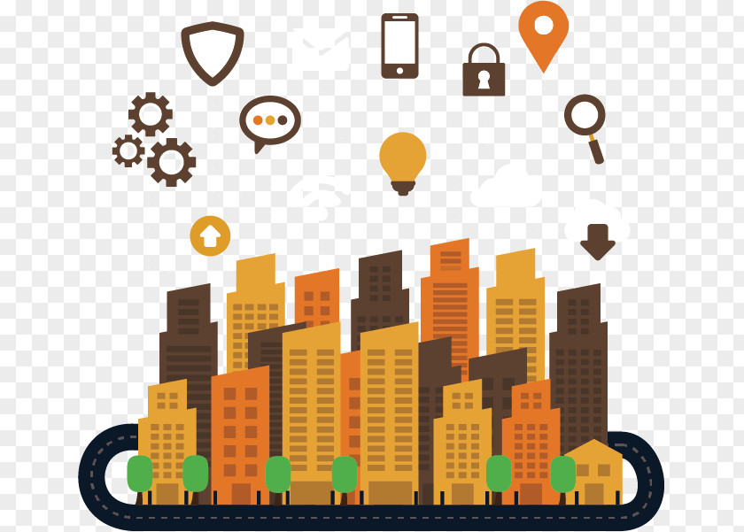 Modernized City Location-based Service Information Technology Cloud Computing Internet Of Things Business PNG