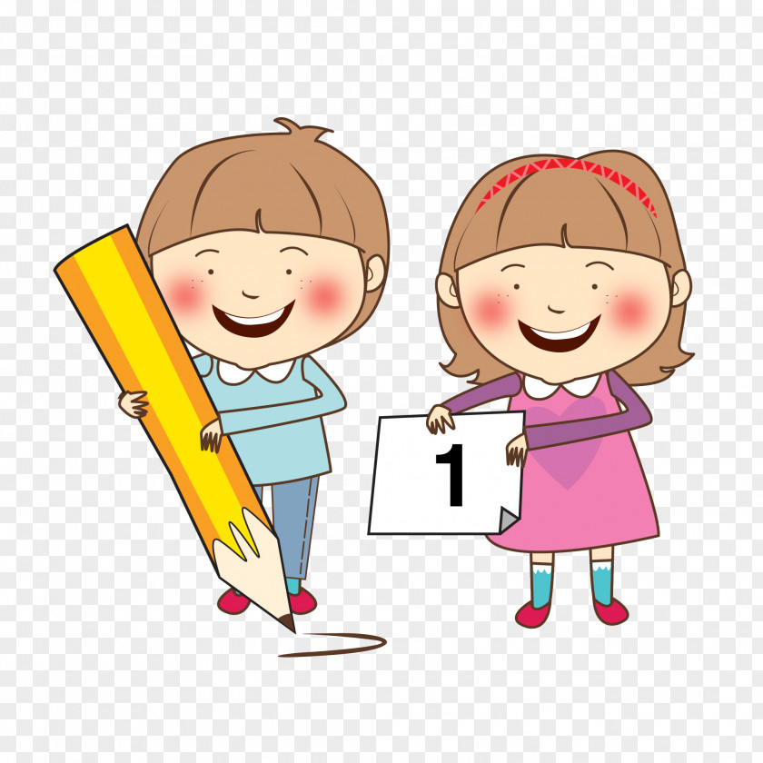 Happy Children Learning Vector Child Study Skills Clip Art PNG