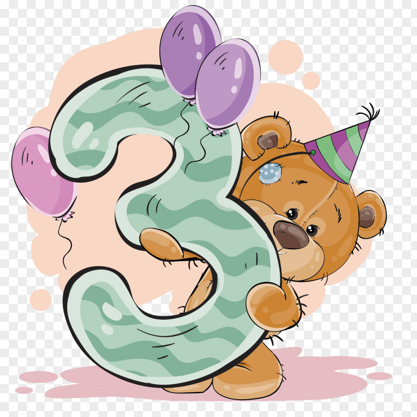 Teddy Bear Stock Photography Birthday PNG bear photography Birthday, Figure 3, brown carrying number 3 illustration clipart PNG
