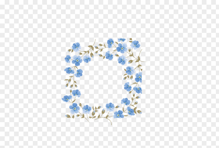 Blue Garland Flower Wreath PNG