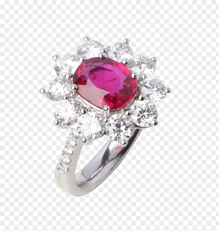 Ruby And Diamond Ring Wedding Jewellery Gemstone PNG