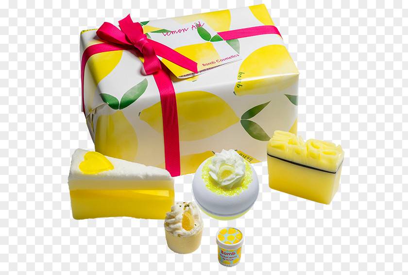 Lemon Splash Detergent Bomb Cosmetics Aid Gift Pack Bath Blaster Handmade PNG