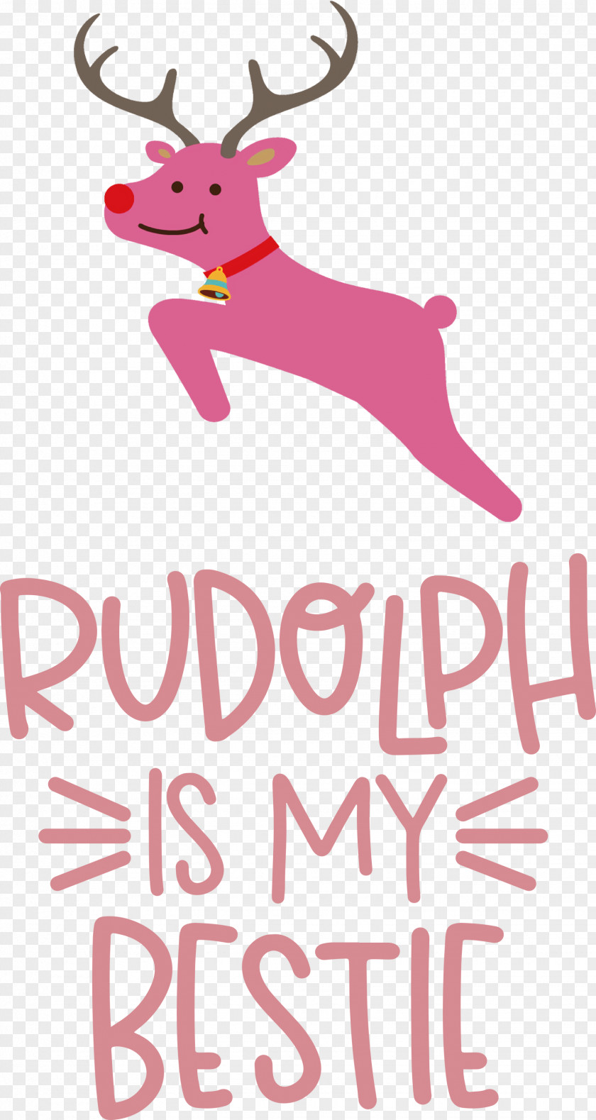 Rudolph Is My Bestie Deer PNG