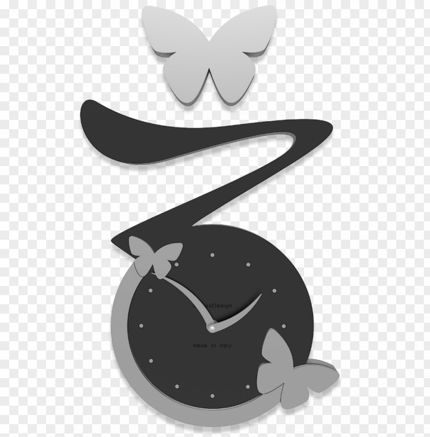 Clock Wall Furniture Butterfly Wood PNG