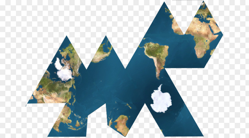 Earth Dymaxion Map Projection World PNG