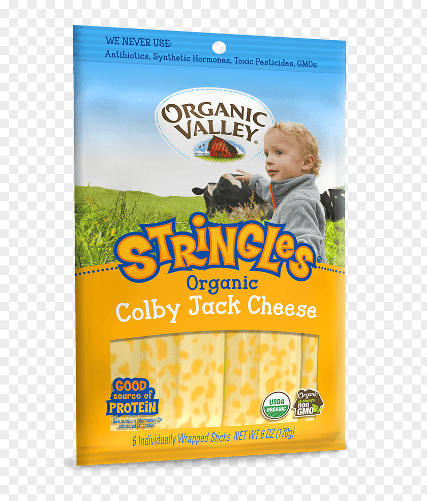 Milk Organic Food Breakfast Cereal Colby-Jack String Cheese PNG