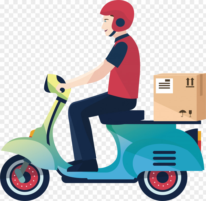 A Motorcycle Delivery Man Courier Logistics Service PNG