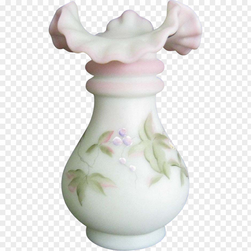 Hand-painted Butterfly Vase Ceramic Fenton Art Glass Company Flowerpot PNG