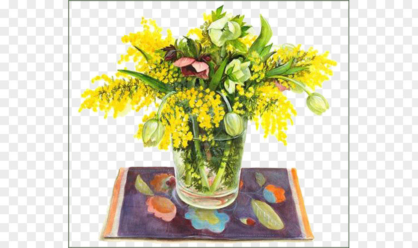 Yellow Bouquet Flower Vase PNG