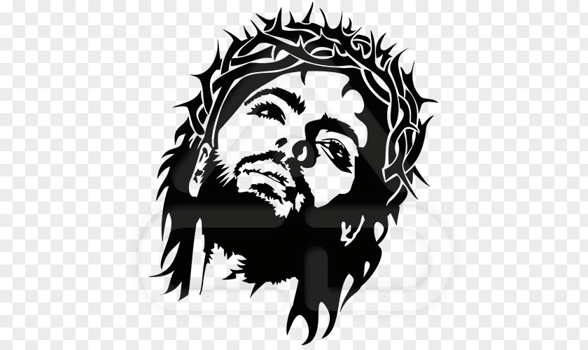 Jesus Vector Holy Face Of Crown Thorns Drawing PNG