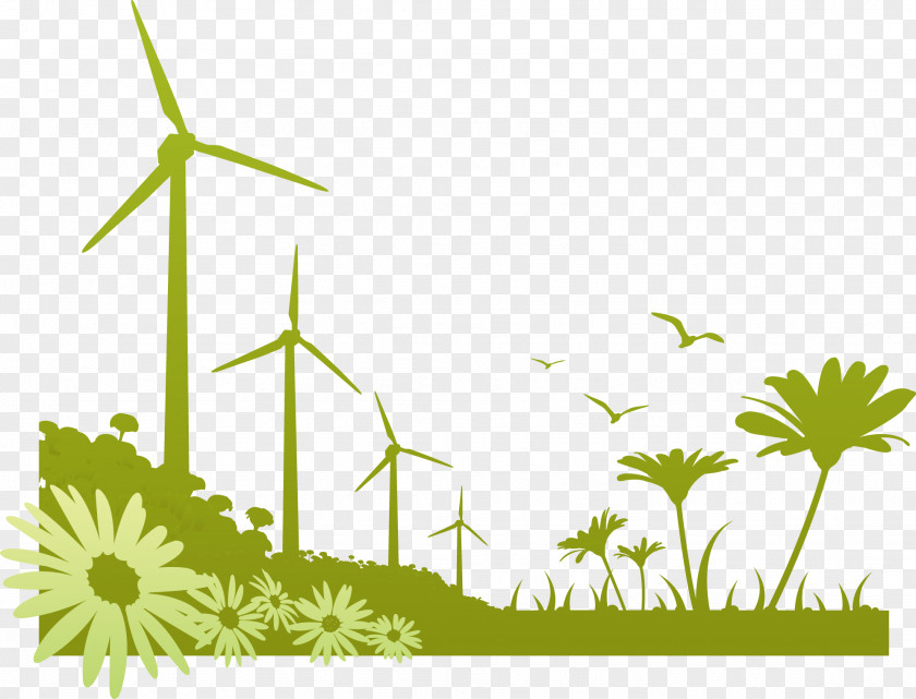 Vector Wind Turbines Landscape Assessment Manufacturing Laundry PNG