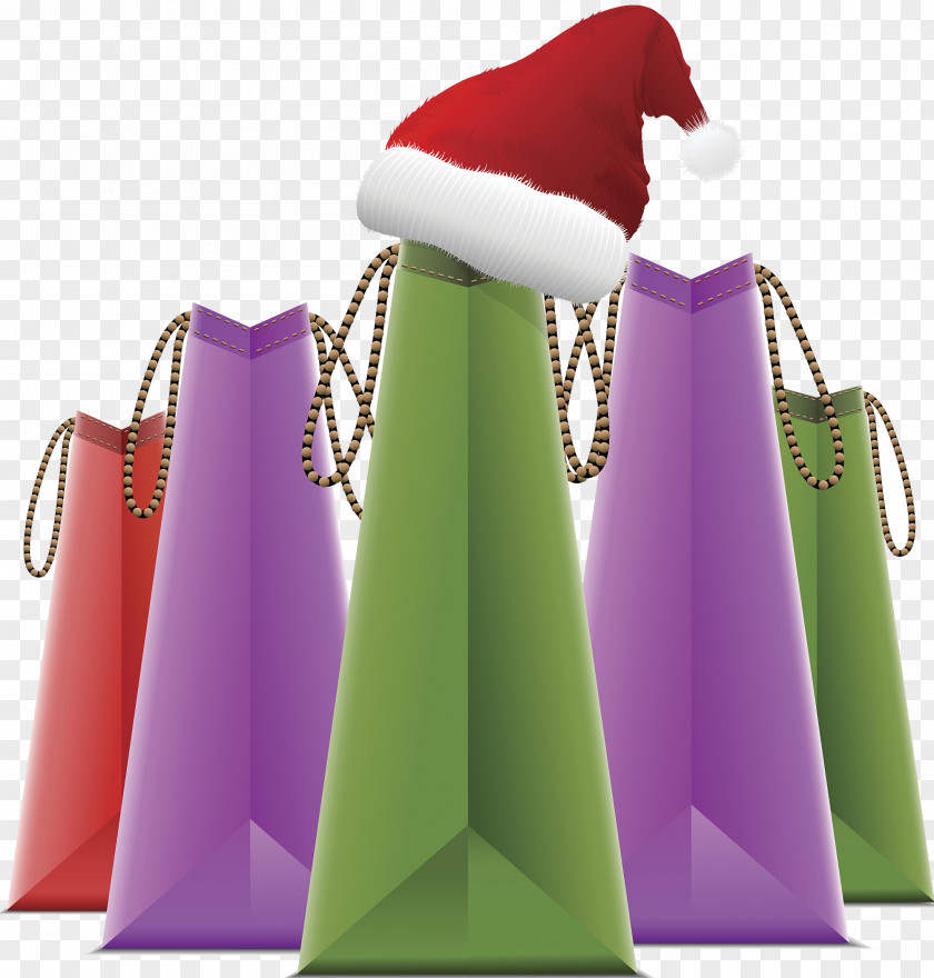 Christmas Shopping Bag Paper PNG