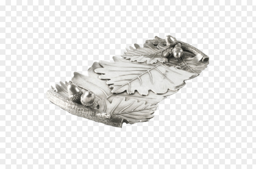 Silver Tray Oak Acorn Pewter PNG