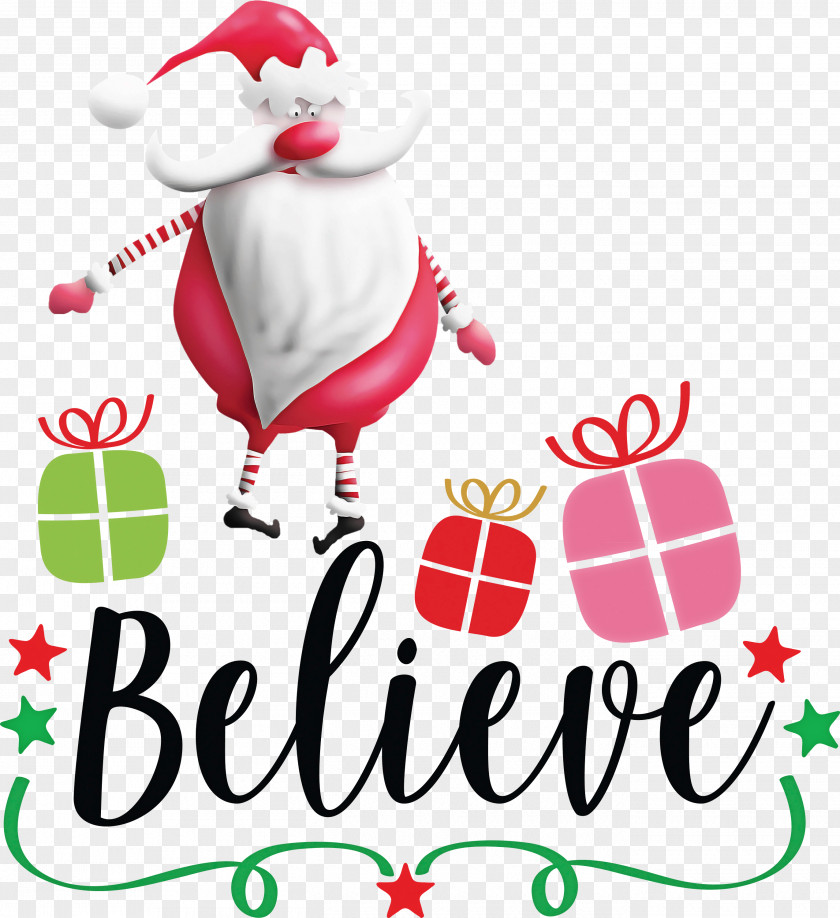 Believe Santa Christmas PNG