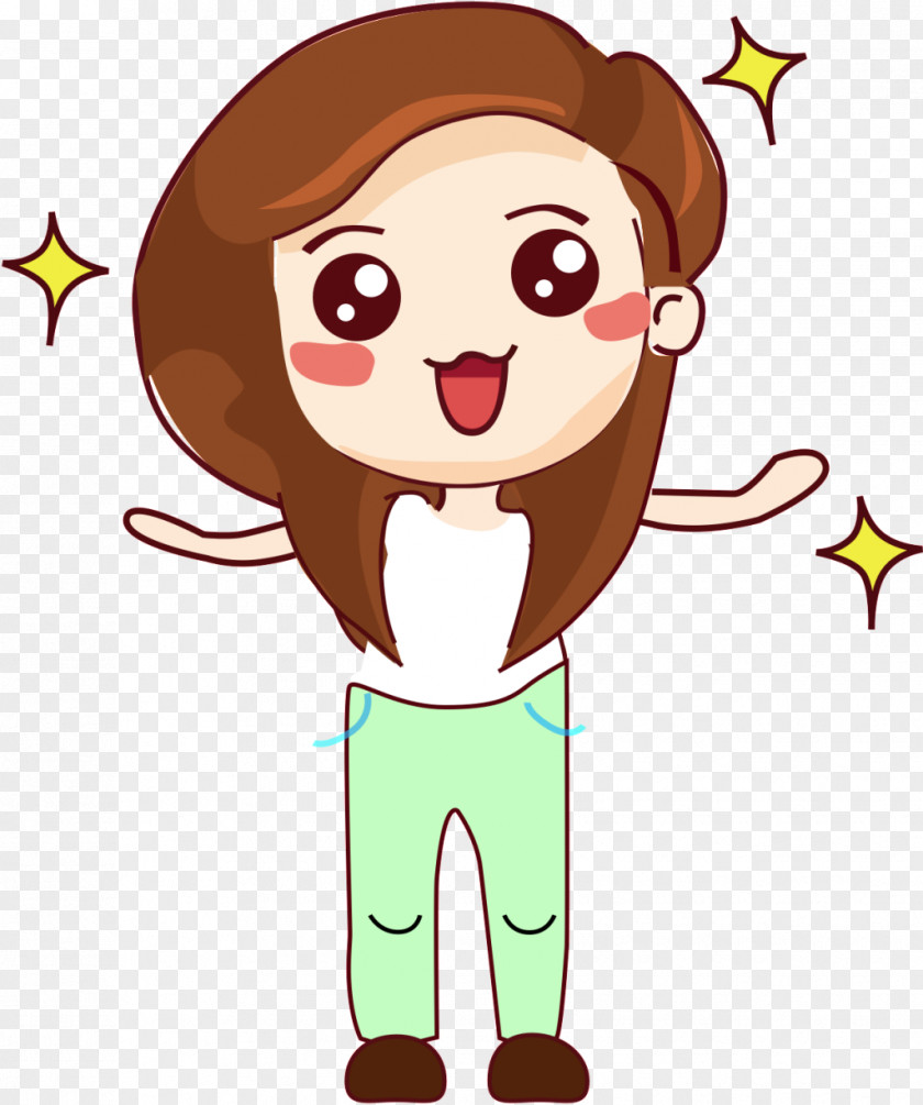 Cartoon Happiness PNG , Girl clipart PNG