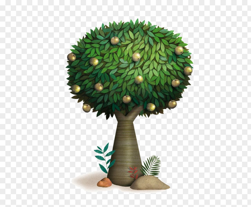 Green Tree Illustrator Illustration PNG