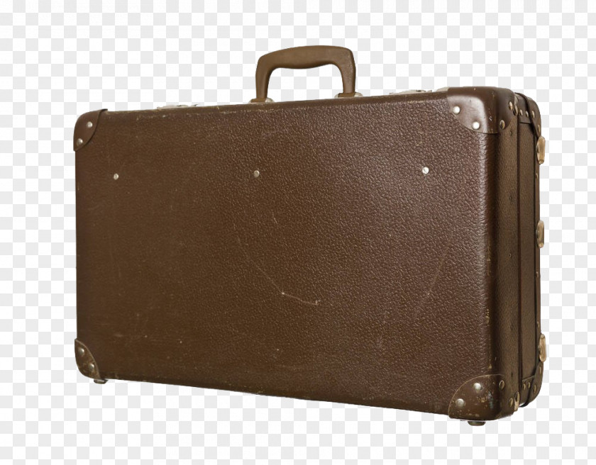 Brown Suitcase Briefcase Leather PNG