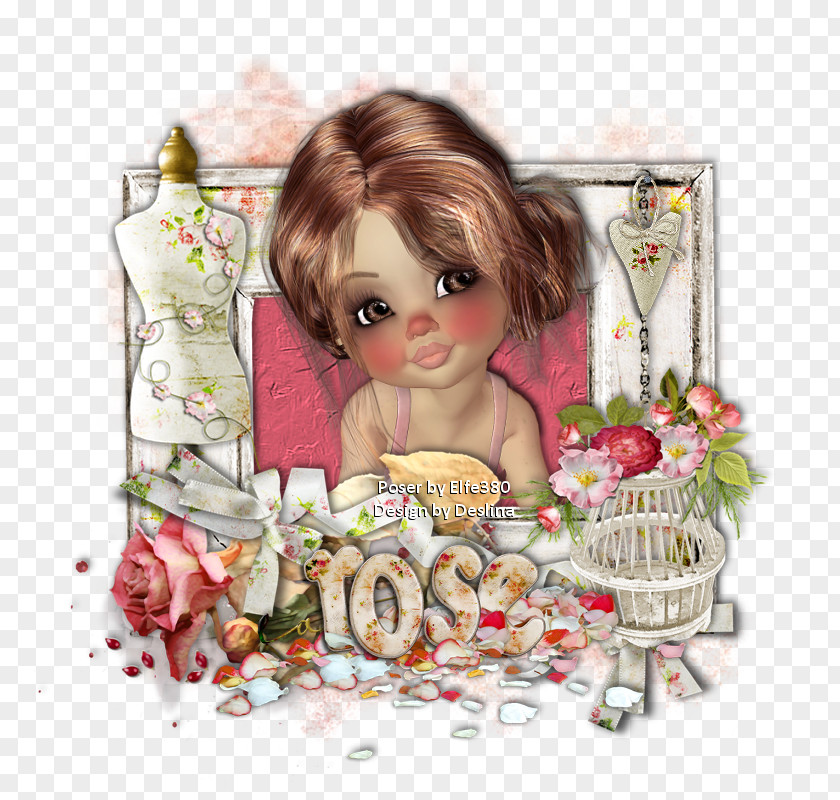 Ins Floral Design Blog Doll PNG