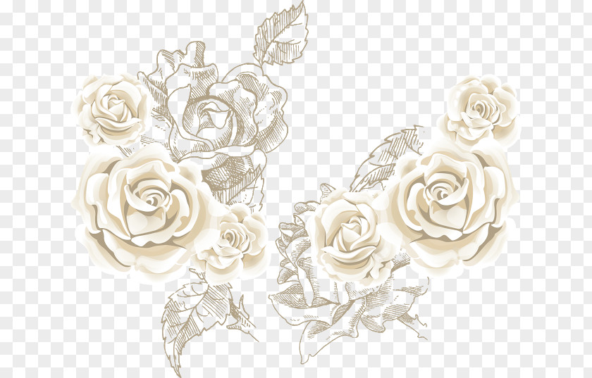 Rose Bridal White Vintage Clip Art Vector Graphics Image PNG