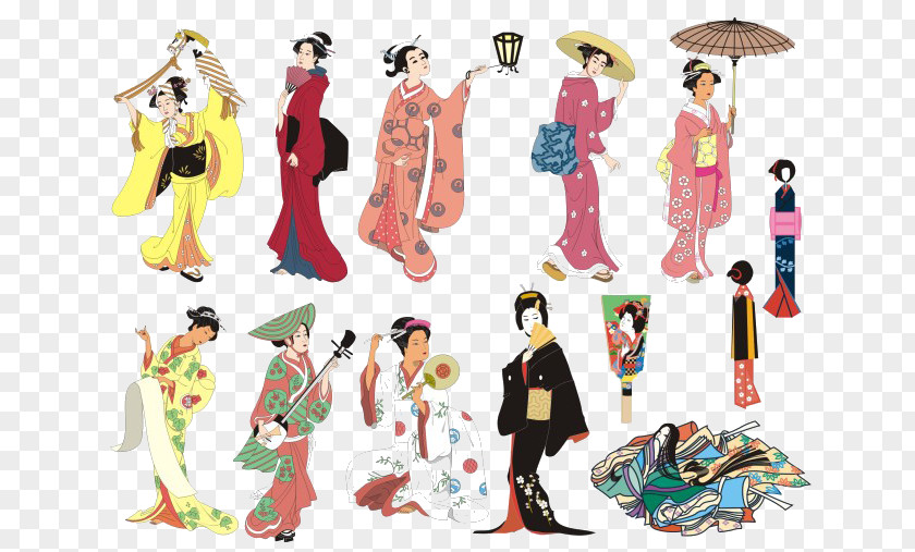 Woman Japanese Art Clip PNG