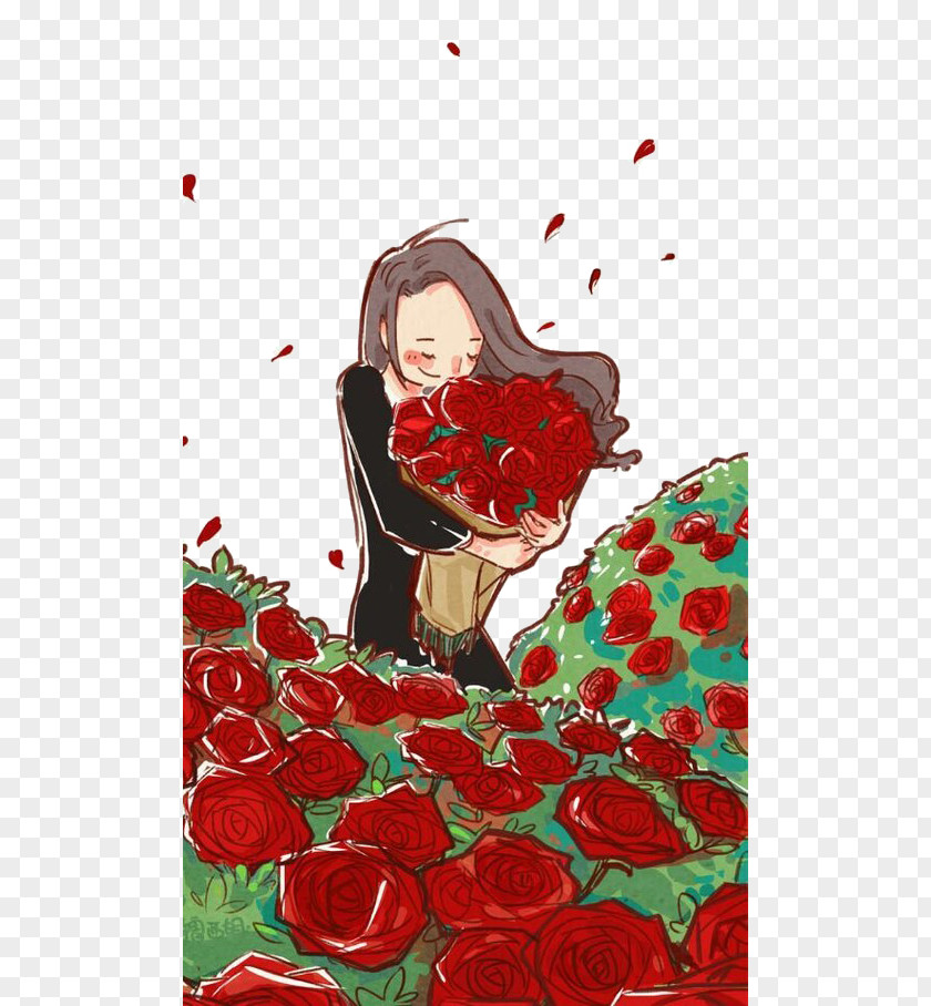 Bouquet Of Girls Happiness Garden Roses Love Emotion Good PNG
