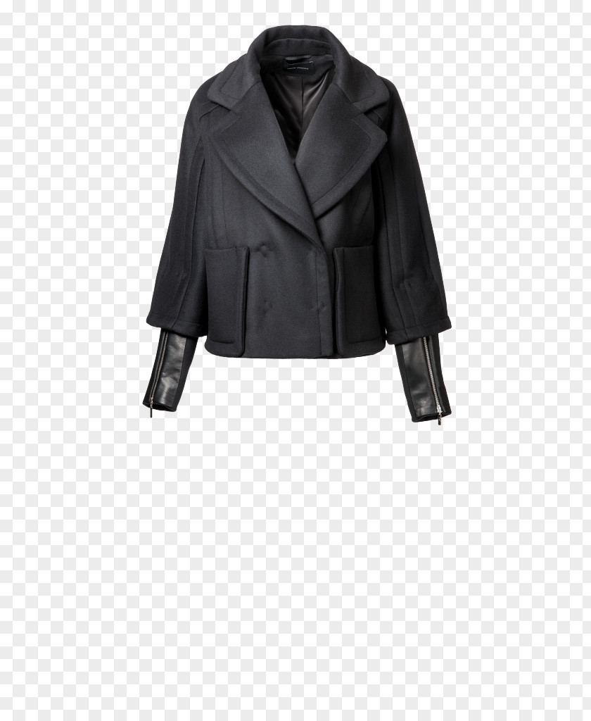 Jacket Leather Coat Sleeve Fur PNG