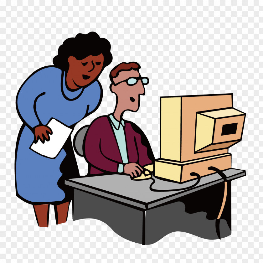 Take Office Computer Man Download Clip Art PNG