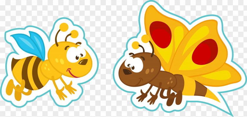 Vector Cartoon Bee Insect Humour PNG