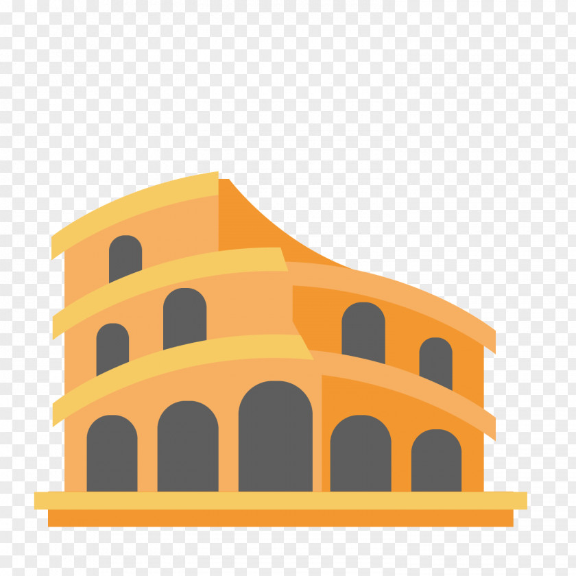 Yellow Colosseum Icon PNG