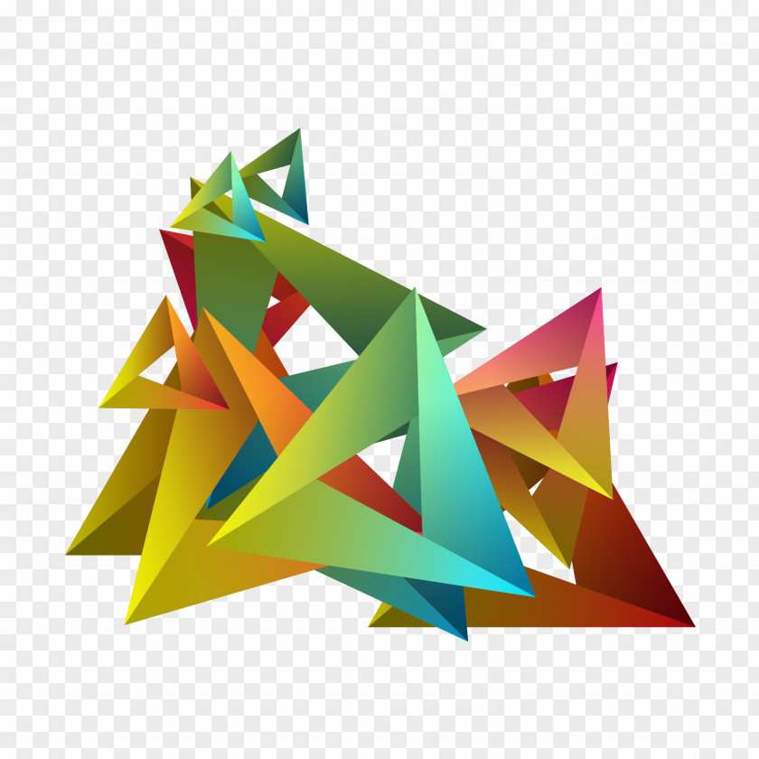 Boader Graphic Triangle Three-dimensional Space Geometric Shape Image PNG