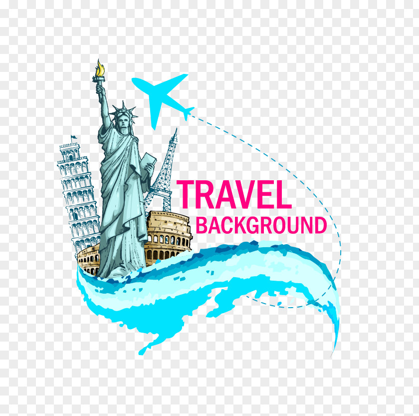 Famous Landmarks Vector Material Eiffel Tower Air Travel Landmark PNG