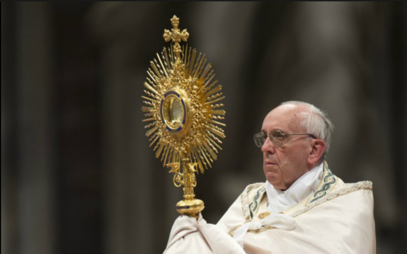 Pope Francis Jesus Monstrance Blessed Sacrament Eucharistic Adoration PNG