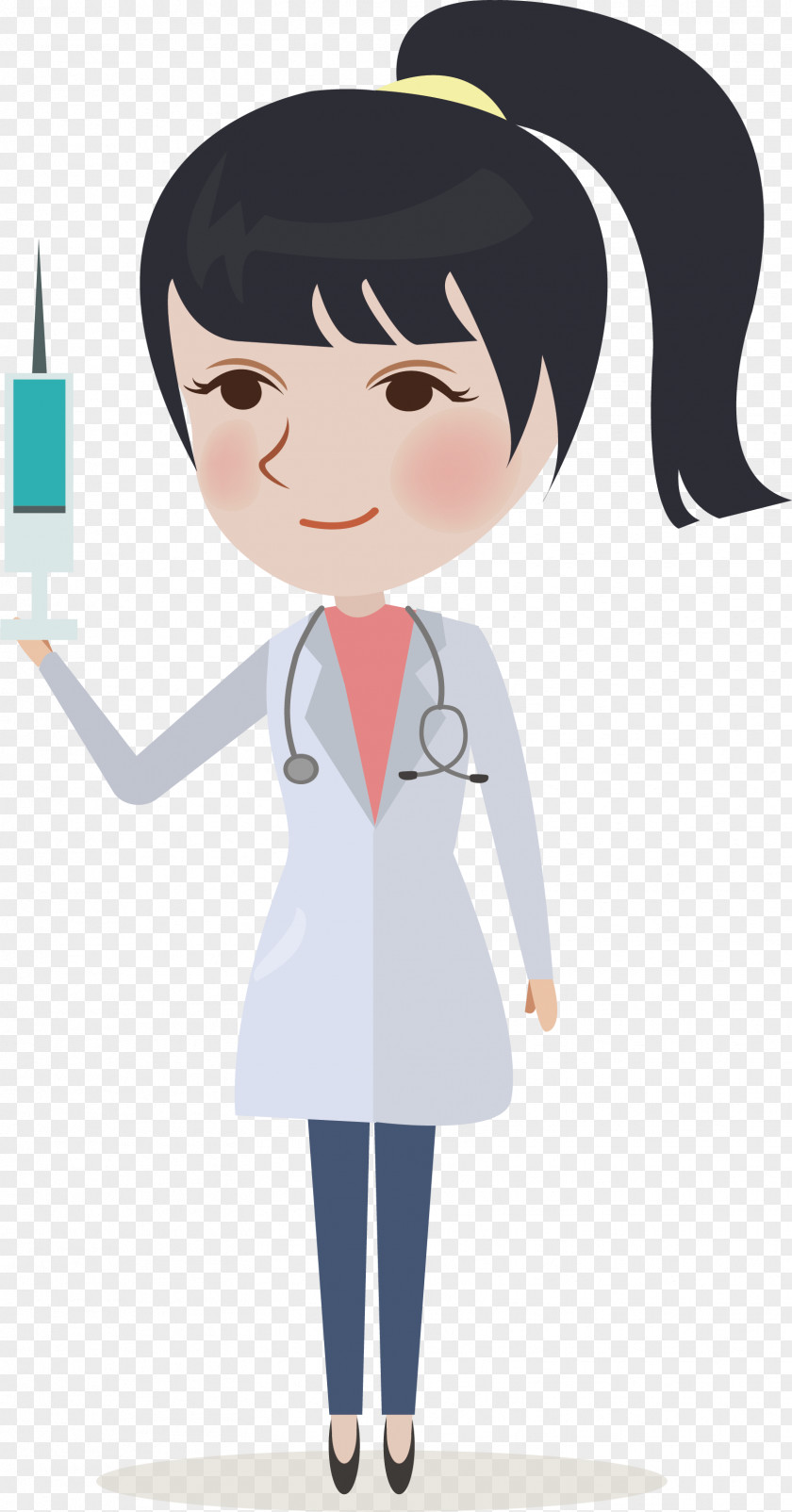 A Woman Doctor With Needle Illustration PNG