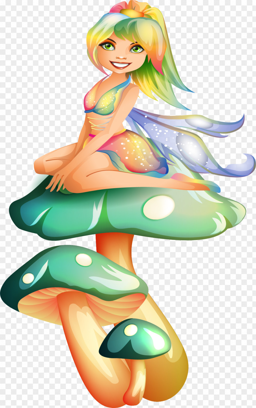 Green Mushroom Fairy Royalty-free Illustration PNG