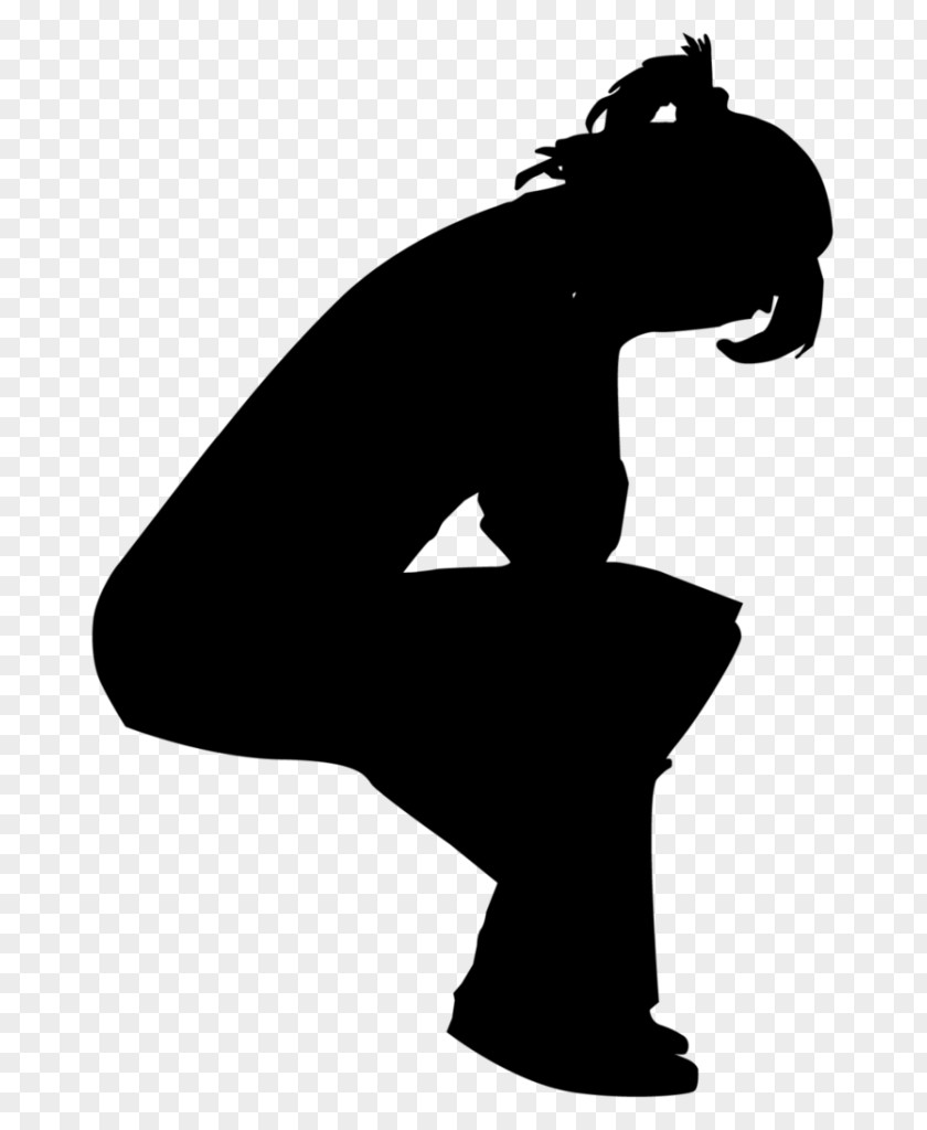 Silhouette Crying Woman Clip Art PNG