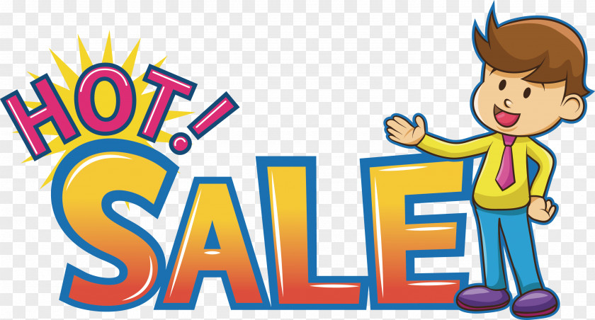 Cartoon Boy Promotions Tag Sale PNG