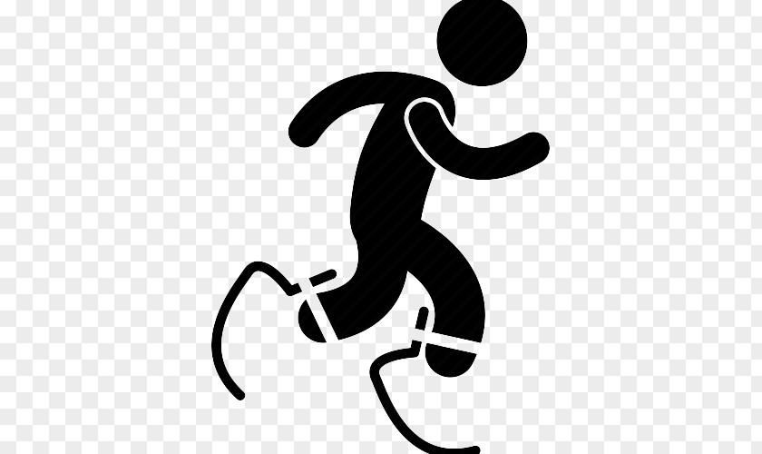 Black Walking Disabled People Paralympic Games Sports Disability Icon PNG
