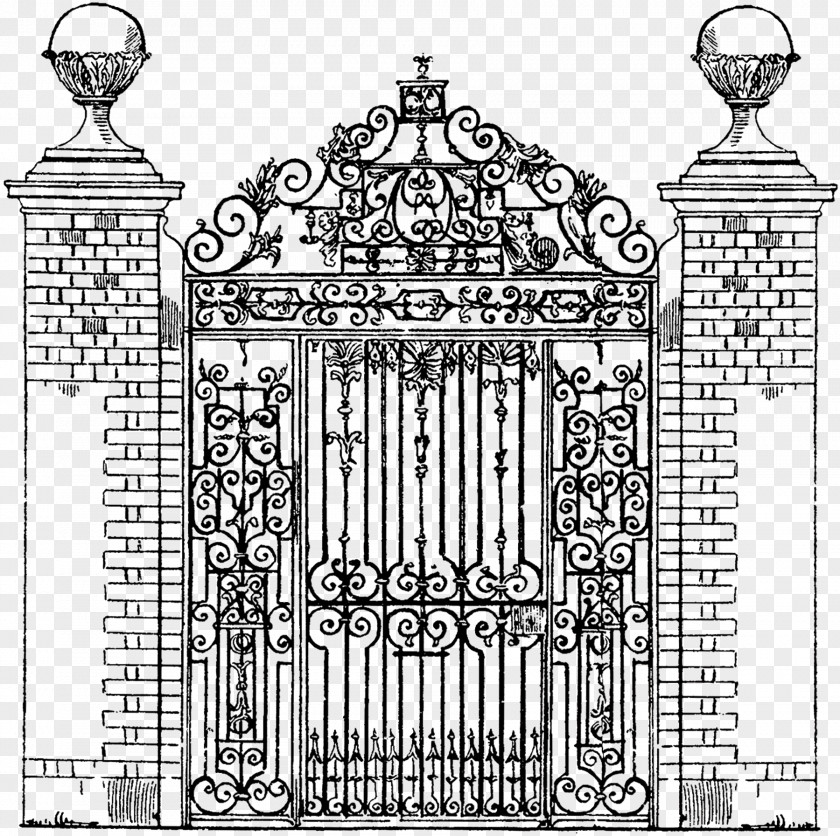 Fancy Gate Wrought Iron Door Clip Art PNG