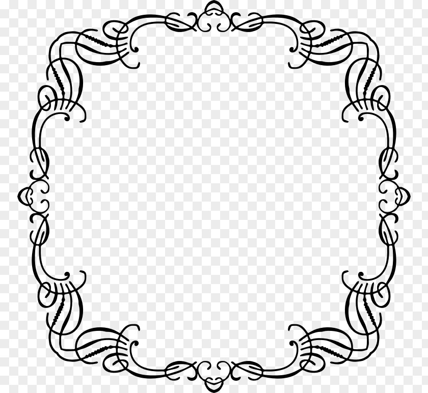 French Border Ornament Coloring Book Clip Art PNG