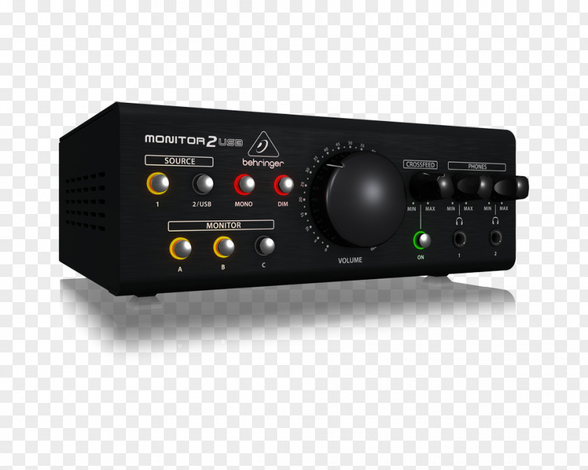 Usb Headset Amplifier Behringer Monitor2USB Studio Monitor Headphones PNG