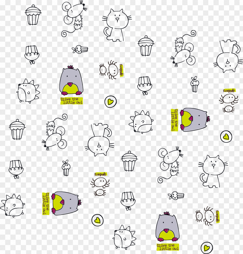 Cartoon Cute Little Animals Shading Vector Material PNG