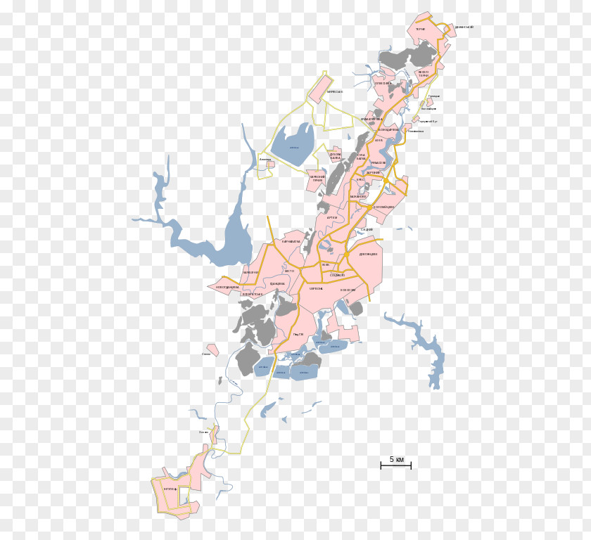 Map Tsentral'no-Mis'kyi District Inhulets' Історичний центр Кривого Рогу Inhulets River PNG